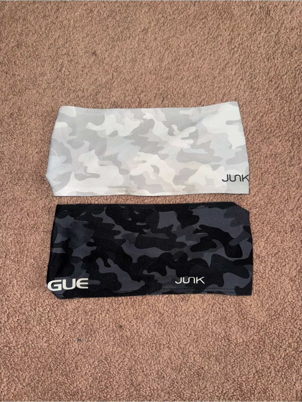 Junk Food Clothing Camouflage Stretch Headbands in White & Black